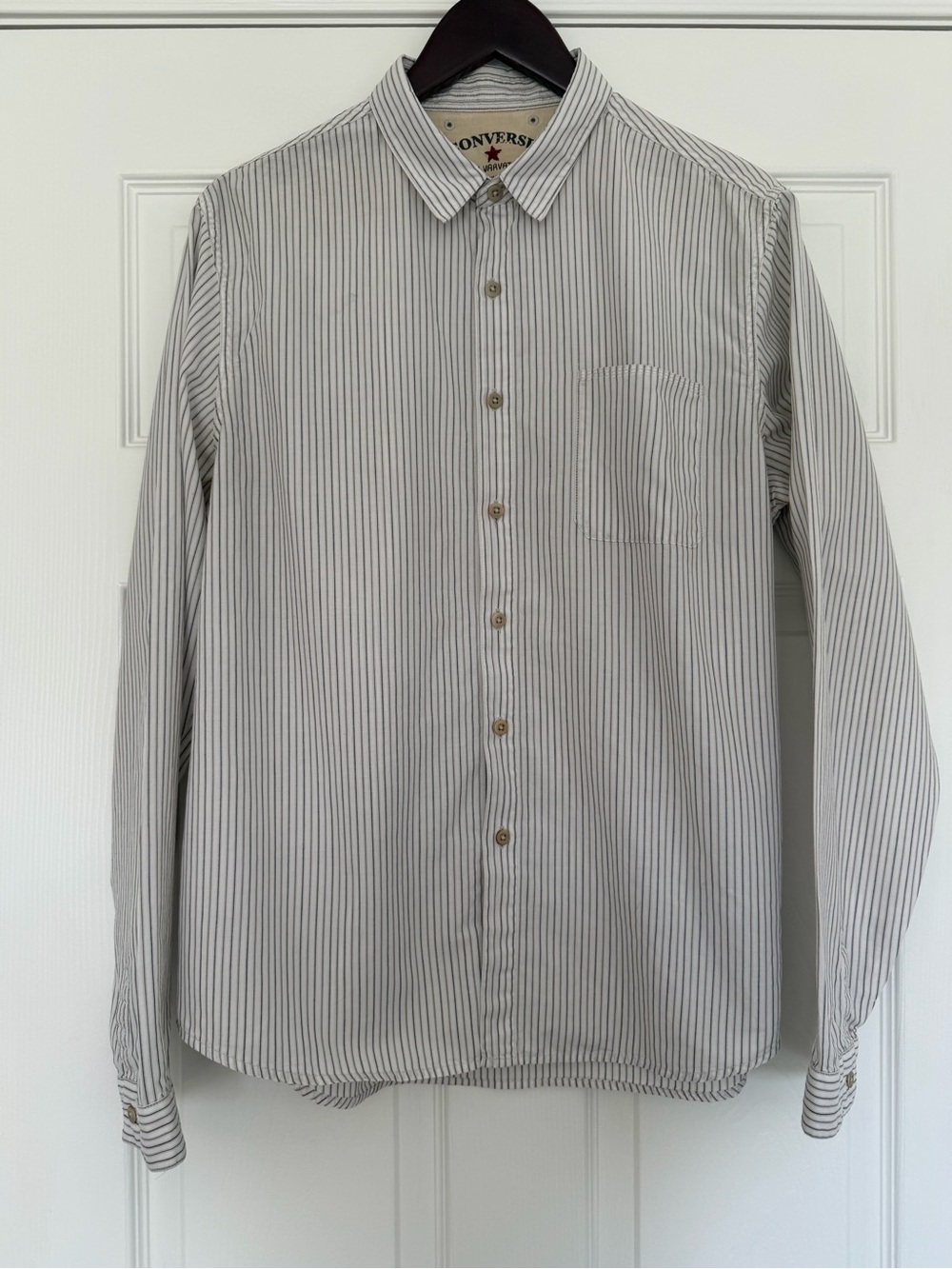 Converse x John Varvatos Long-Sleeve Pinstripe Button-Down Shirt - Size Large